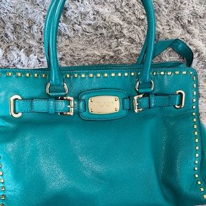 Turquoise Michael Kors Studded Handbag